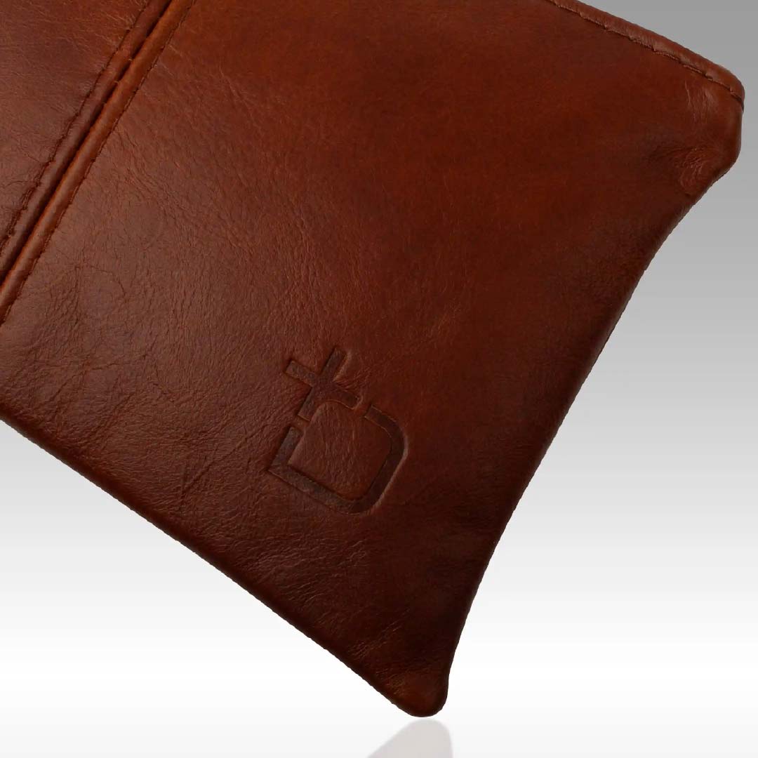 Genuine Leather Sling Clutch Bag - Brown