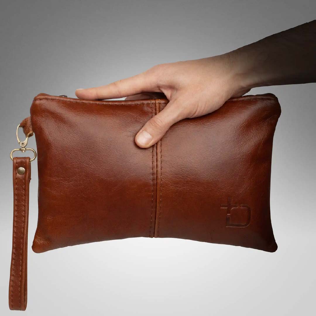 Genuine Leather Sling Clutch Bag