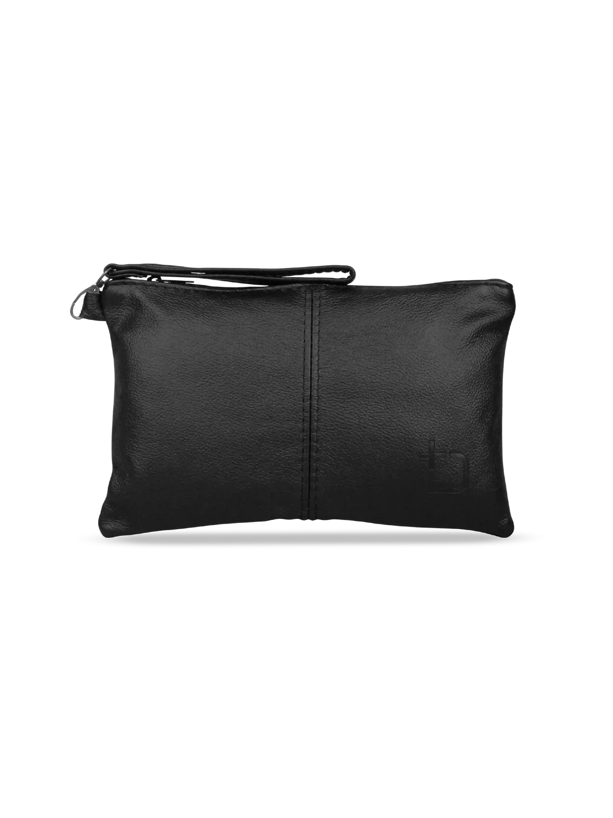 Genuine Leather Sling Clutch Bag - Black