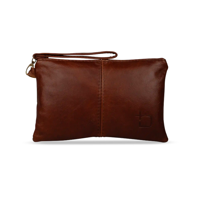 Genuine Leather Sling Clutch Bag - Butterscotch