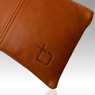 Genuine Leather Sling Clutch Bag - Ginger